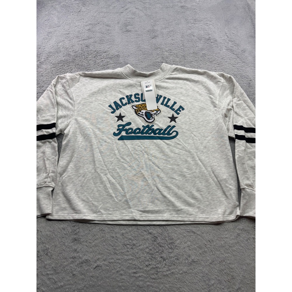 NFL Jacksonville Jaguars Long Sleeve Graphic Crop Top Gray XL NWT